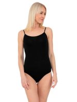 Nina Club Micromodal Μαύρο Γυναικείο Κορμάκι με Τιράντα