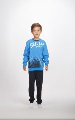 Dreams Racing Cars Μπλε Παιδική Πυτζάμα Βαμβακερή