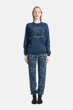 Dreams Starry Night Μπλε Γυναικεία Πυτζάμα Βαμβακερή