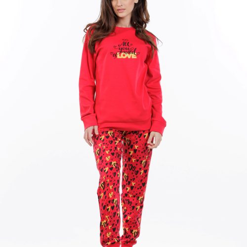 MEI Love Κόκκινη Γυναικεία Βαμβακερή Πυτζάμα