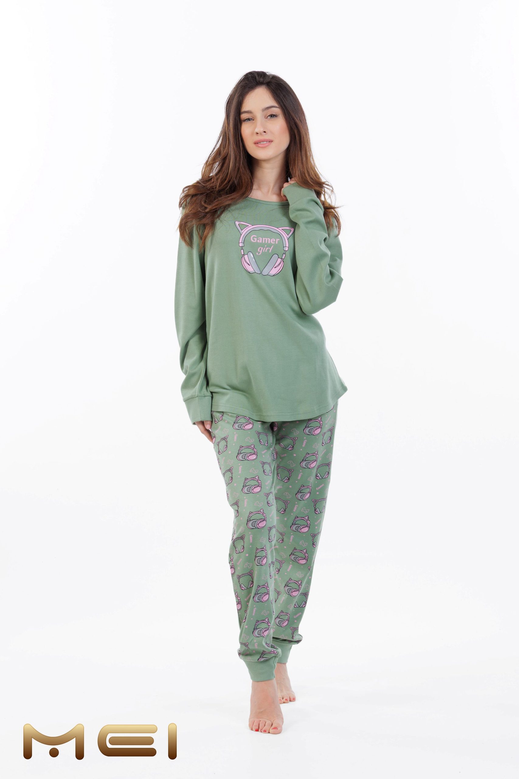 MEI Gamer Girl Μέντα Γυναικεία Βαμβακερή Πυτζάμα