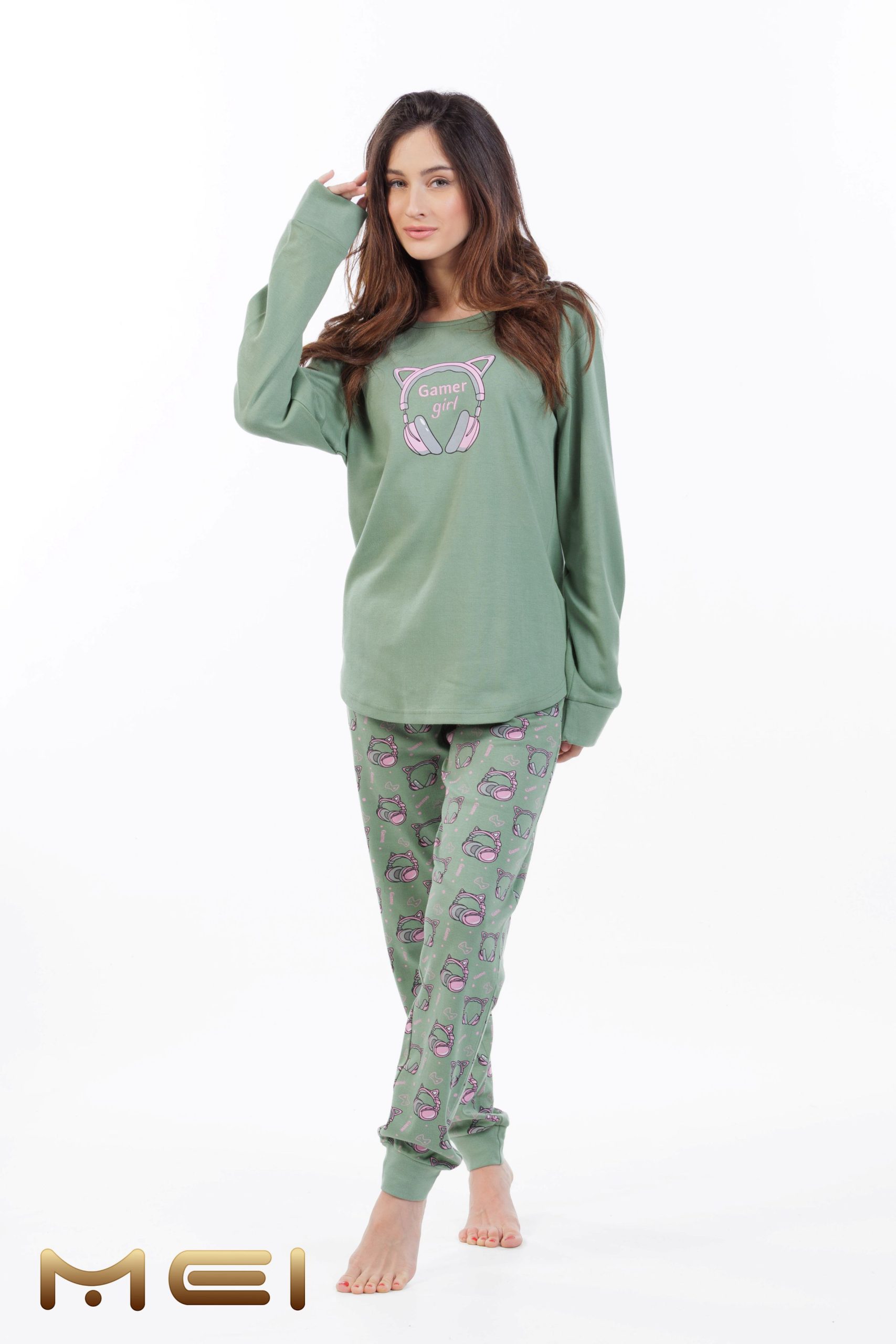 MEI Gamer Girl Μέντα Γυναικεία Βαμβακερή Πυτζάμα - Image 2
