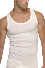 Lilys Ιβουάρ Αμάνικη Ανδρική Ολόμαλλη Φανέλλα