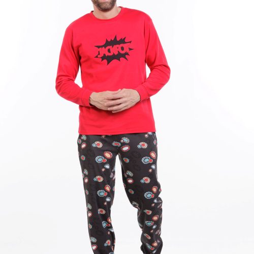 MEI Jackpot Κόκκινη Ανδρική Βαμβακερή Πυτζάμα