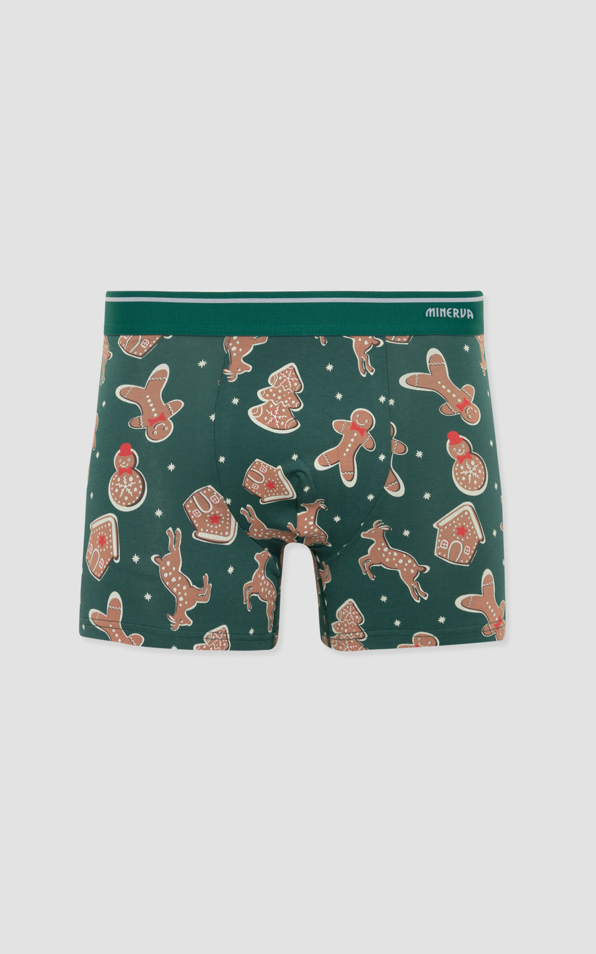 Minerva X-mas Biscuit Red/Green Ανδρικά Βαμβακερά Μποξεράκια 2 τμχ - Image 2