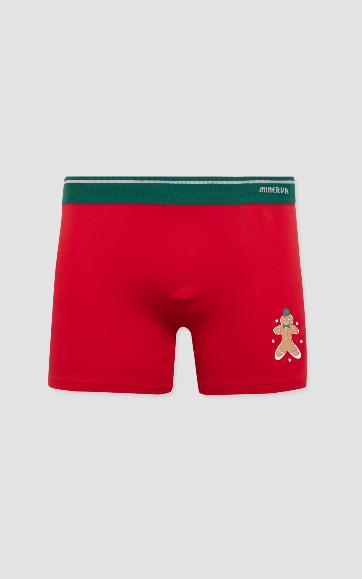 Minerva X-mas Biscuit Red/Green Ανδρικά Βαμβακερά Μποξεράκια 2 τμχ - Image 3