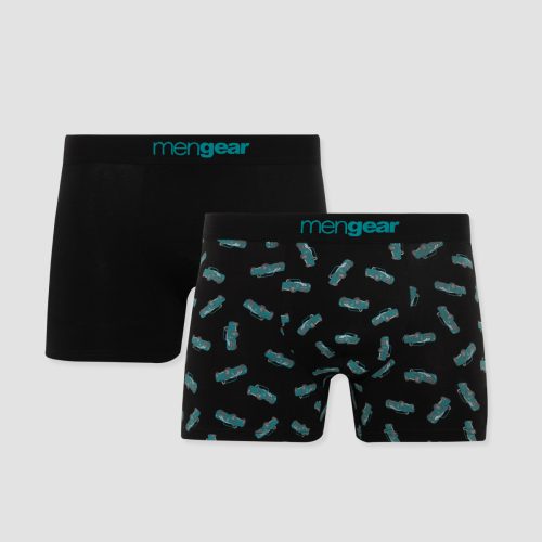 Minerva Cars Mengear Μαύρα Ανδρικά Βαμβακερά Μποξεράκια  2 τμχ