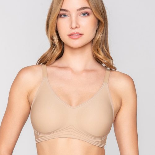 Luna Μπεζ Motion Αθλητικό Σουτιέν με Silicon Contour™