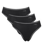 Sloggi Μαύρα GO Crush H High Leg Γυναικεία Εσώρουχα 3Pack