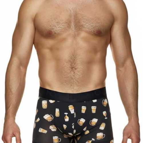 Inizio Ανδρικό Μποξεράκι Μαύρο με Σχέδιο Μπύρες