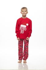 Galaxy Ho Ho Ho Unisex Κόκκινη Παιδική-Εφηβική Βαμβακερή Πυτζάμα
