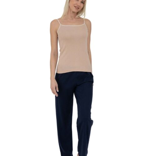 Nina Club Βαμβακερό Μπεζ Γυναικείο Φανελάκι με Λεπτή Τιράντα