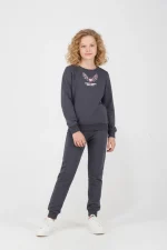 Joyce Set Wings Ανθρακί Παιδικό/Εφηβικό Βαμβακερό Σετ