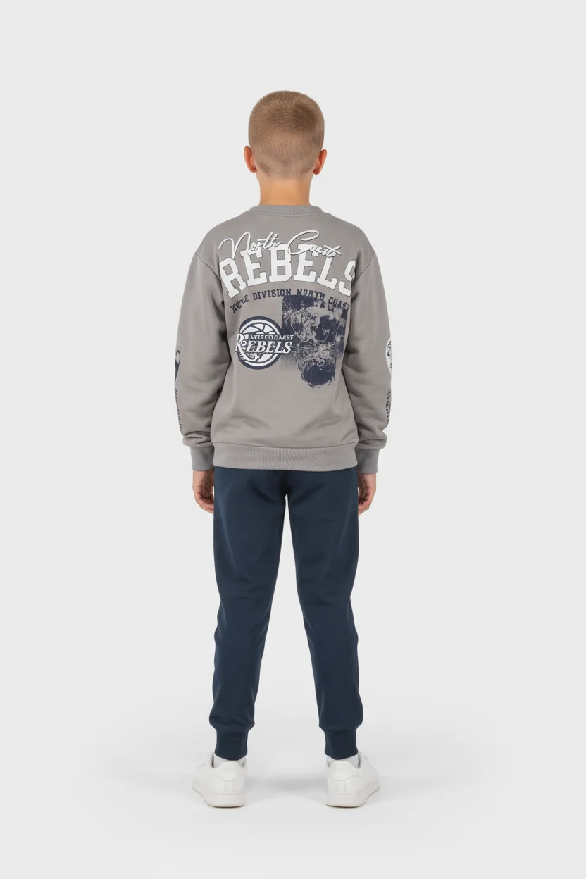 Joyce Set Rebels Γκρι/Μπλε Παιδικό/Εφηβικό Βαμβακερό Σετ - Image 3