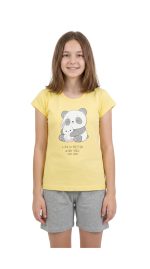 Nina Club Κίτρινο/Γκρι Παιδικό Βαμβακερό Πυτζαμάκι