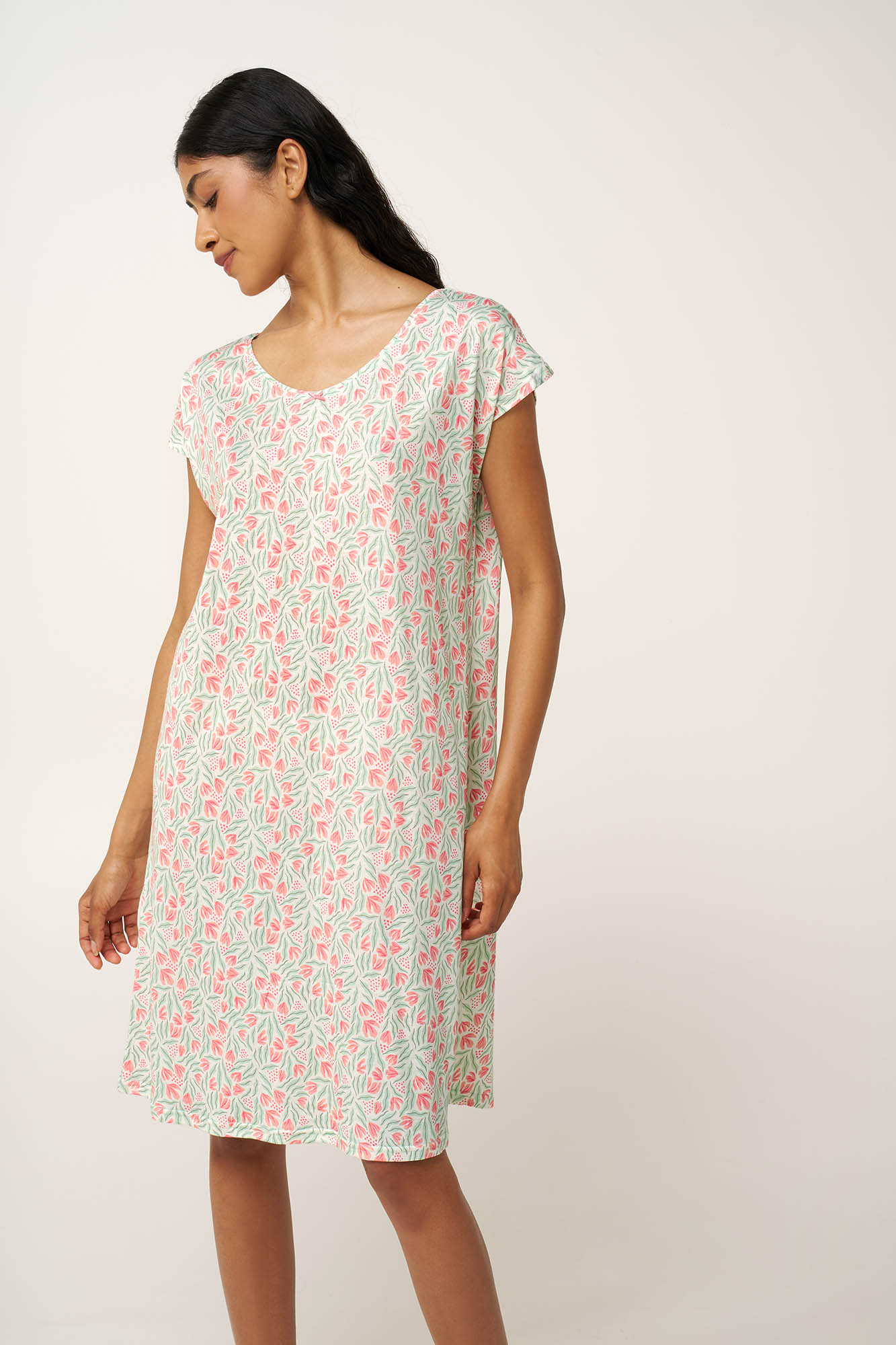 Vamp Μέντα Γυναικεία Βαμβακερή/Modal Νυχτικιά - Image 2