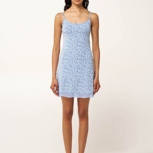 Vamp Μπλε Γυναικείο Micromodal Νυχτικάκι με Λεπτή Τιράντα