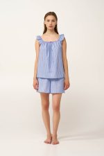 Vamp Μπλε Γυναικείο Βαμβακερό Baby Doll