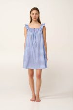 Vamp Μπλε Γυναικείο Βαμβακερό Νυχτικό