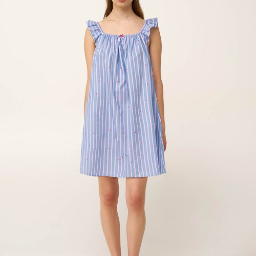 Vamp Μπλε Γυναικείο Βαμβακερό Νυχτικό