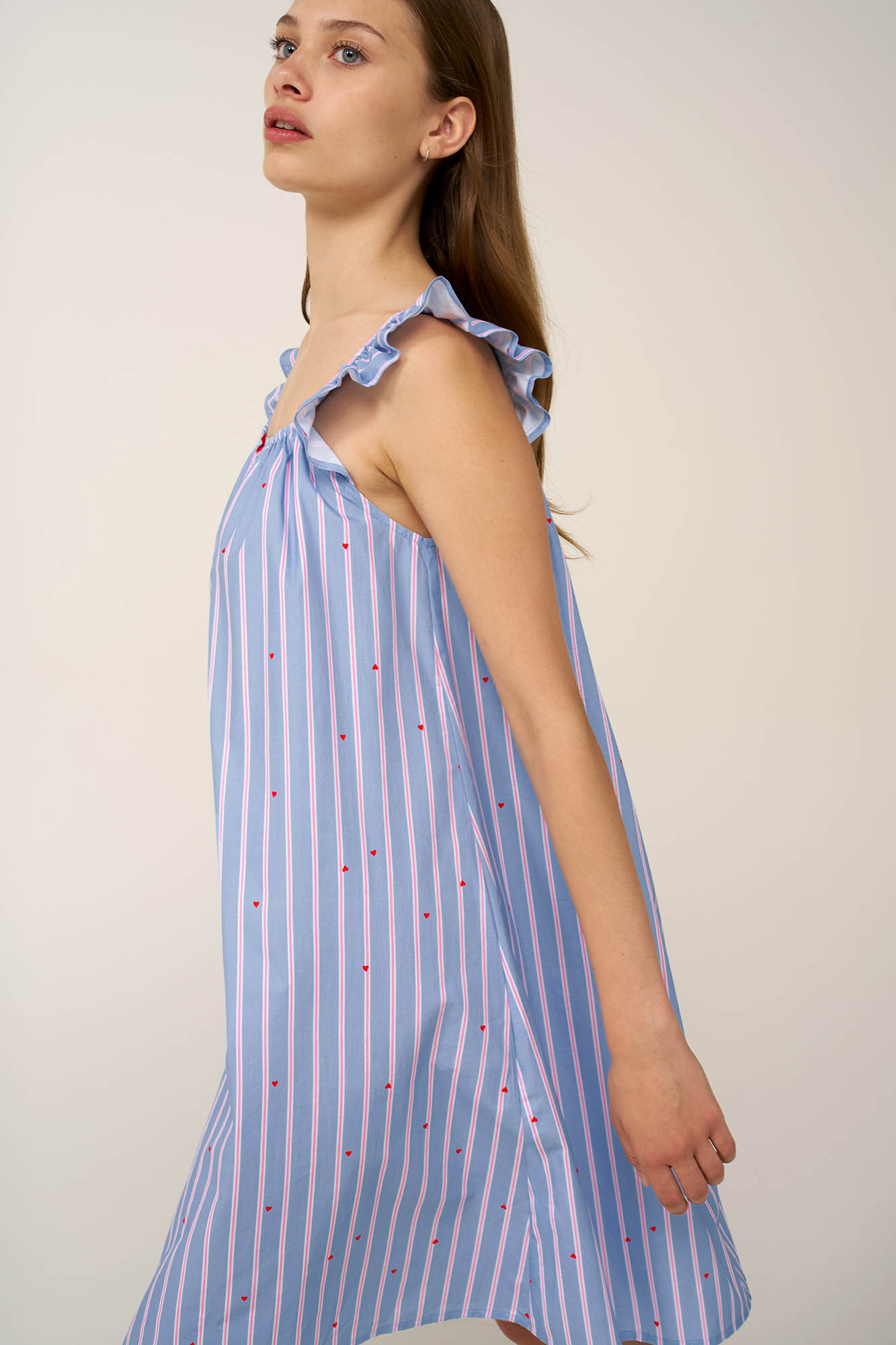 Vamp Μπλε Γυναικείο Βαμβακερό Νυχτικό - Image 3