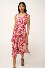 Vamp Red Berry Γυναικείο Viscose Φόρεμα