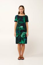 Vamp Μαύρο Floral Γυναικείο Viscose Φόρεμα