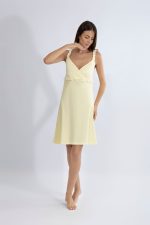 Harmony Κίτρινο Καλοκαιρινό Βαμβακερό Νυχτικό με Λεπτή Τιράντα