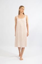 Harmony Dusty Pink Flower Καλοκαιρινό Micromodal Νυχτικό με Κουμπί