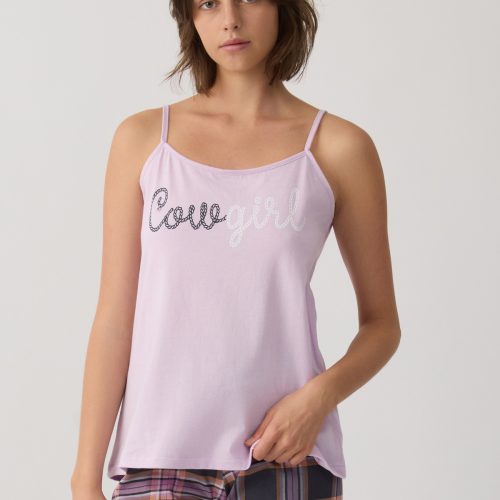 Minerva Rodeo Girl Λιλά Γυναικείο Βαμβακερό Babydoll