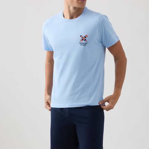 Minerva Greek Fuel Γαλάζια Ανδρική Βαμβακερή Πυτζάμα