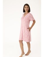 Promise Σάπιο Μήλο Viscose Γυναικείο Νυχτικό με Κοντό Μανίκι