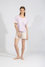 Harmony Λιλά Floral Βαμβάκερή/Modal Πυτζάμα