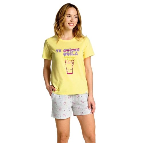 MUYDEMI Tequila Γυναικεία Βαμβακερή Πυτζάμα με Κοντό Μανίκι