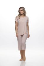 Galaxy Ροζ Πούδρα Viscose Κάπρι Γυναικεία Πυτζάμα