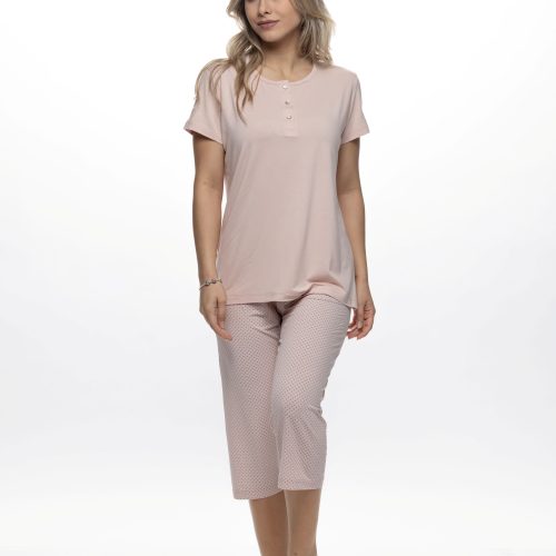 Galaxy Ροζ Πούδρα Viscose Κάπρι Γυναικεία Πυτζάμα