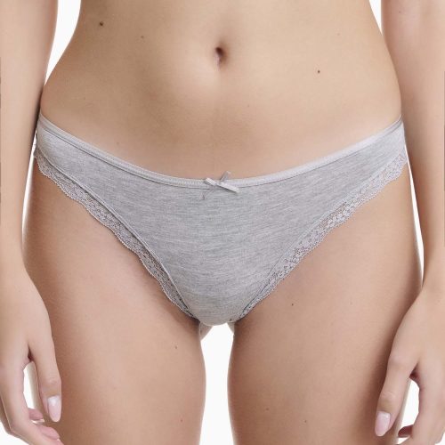 Walk Γκρι/Σάπιο Μήλο Brazilian Σλιπ από Bamboo με Δαντέλα (2 τμχ.)