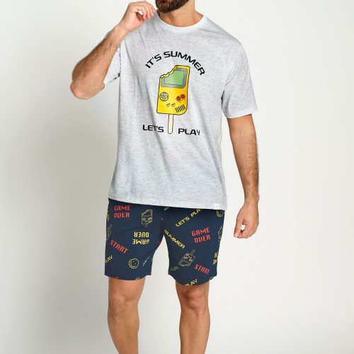 MUYDEMI Play Γκρι/Μπλε Ανδρική Βαμβακερή Πυτζάμα