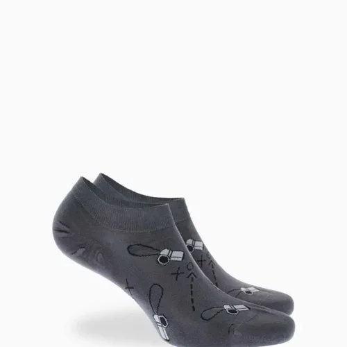 Walk Ανθρακί Κάλτσες από Bamboo με Σχέδιο Σφυρίχτρες