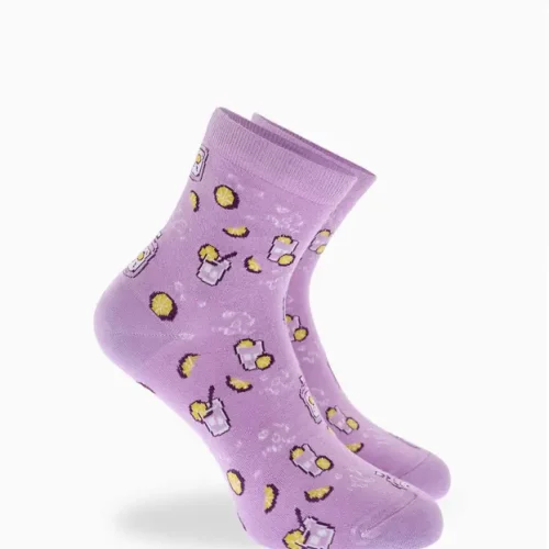 Walk Λιλά Ημίκοντες Κάλτσες από Bamboo με Σχέδιο Bombay