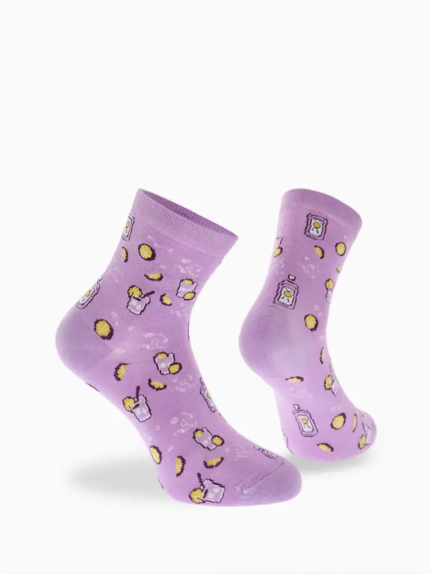 Walk Λιλά Ημίκοντες Κάλτσες από Bamboo με Σχέδιο Bombay - Image 2