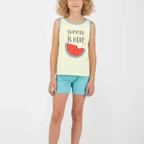 Dreams Set Watermelon Lime Παιδική/Εφηβική Βαμβακερή Πυτζάμα