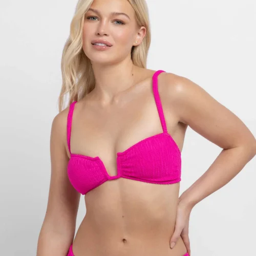Dorina Eden Φούξια Bikini Bandeau με Ελαφριά Ενίσχυση