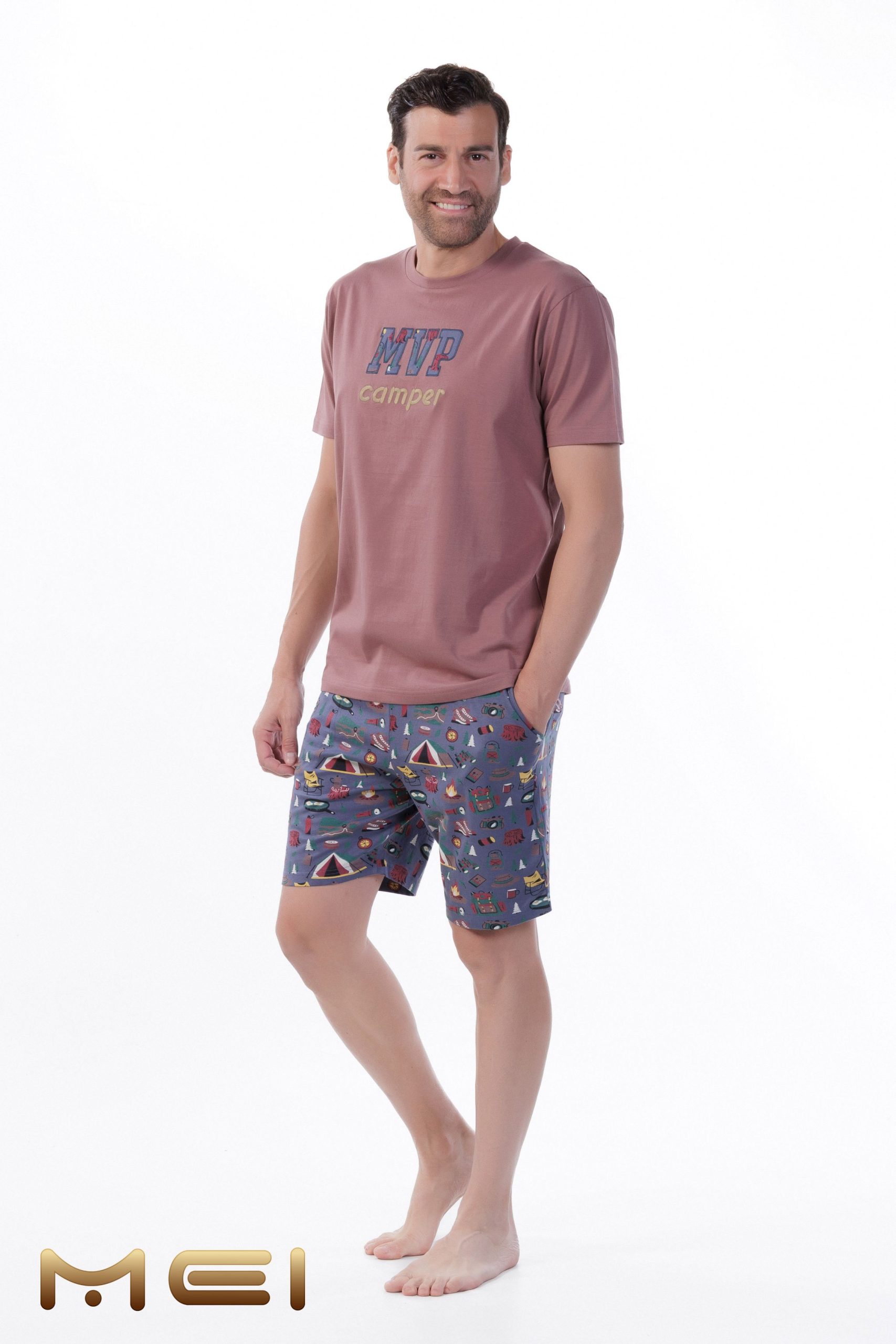 MEI Mvp Camper Καφέ Ανδρική Βαμβακερή Πυτζάμα - Image 2