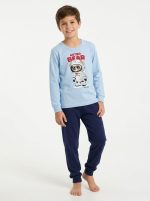 Nina Club Astro Bear Σιέλ Παιδική Βαμβακερή Πυτζάμα