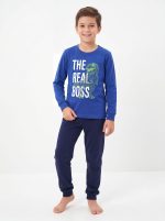 Nina Club Boss Μπλε Ρουά Παιδική Βαμβακερή Πυτζάμα