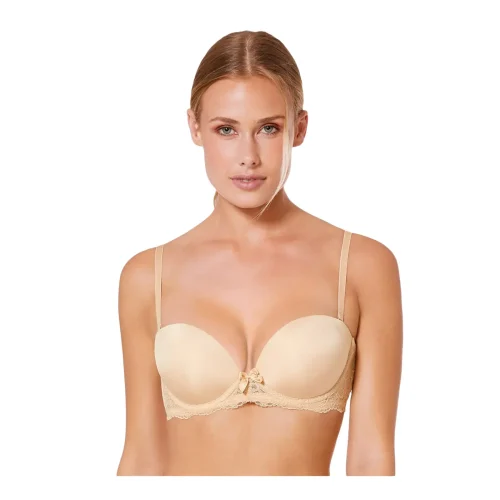 Dorina Blair Μπεζ Super Push Up Strapless Σουτιέν