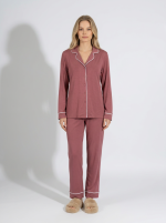 Harmony Cocoa Modal/Cotton Γυναικεία Κουμπωτή Πυτζάμα