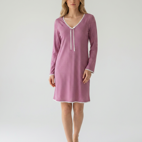 Harmony Πουά Modal/Cotton Γυναικεία Νυχτικιά