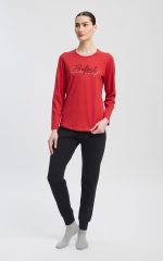 Minerva Perfect Red Chili Γυναικεία Βαμβακερή Πυτζάμα